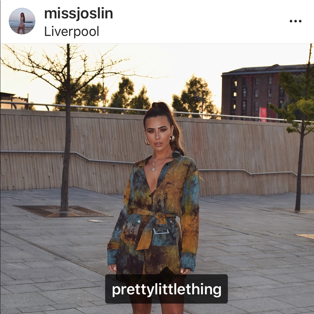 PLT Acid Wash Shirt Dress